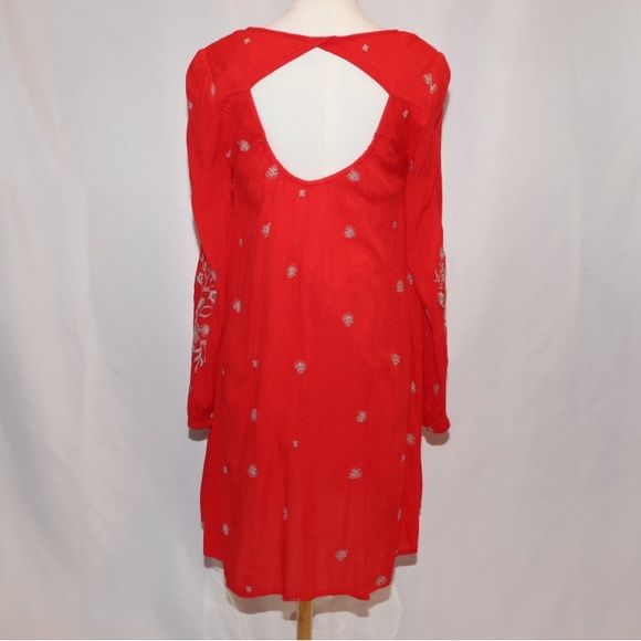 VGUC Free People Sweet Tennessee Embroidered Mini Dress Long Sleeve Small - Picture 8 of 10